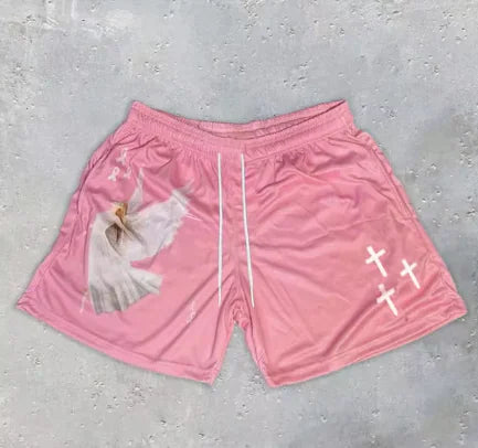 Y2K Heavenly Cross Gym Shorts