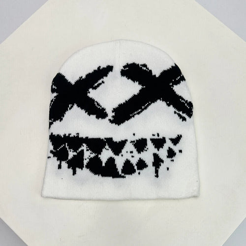 Hip Hop Letter Funny Wool Knitted Hats Warm American Style Autumn and