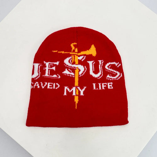 Hip Hop Letter Funny Wool Knitted Hats Warm American Style Autumn and