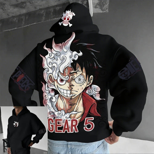 One Piece Luffy Gear 5 Nika Anime Hoodie Men Women Streetwear Casual