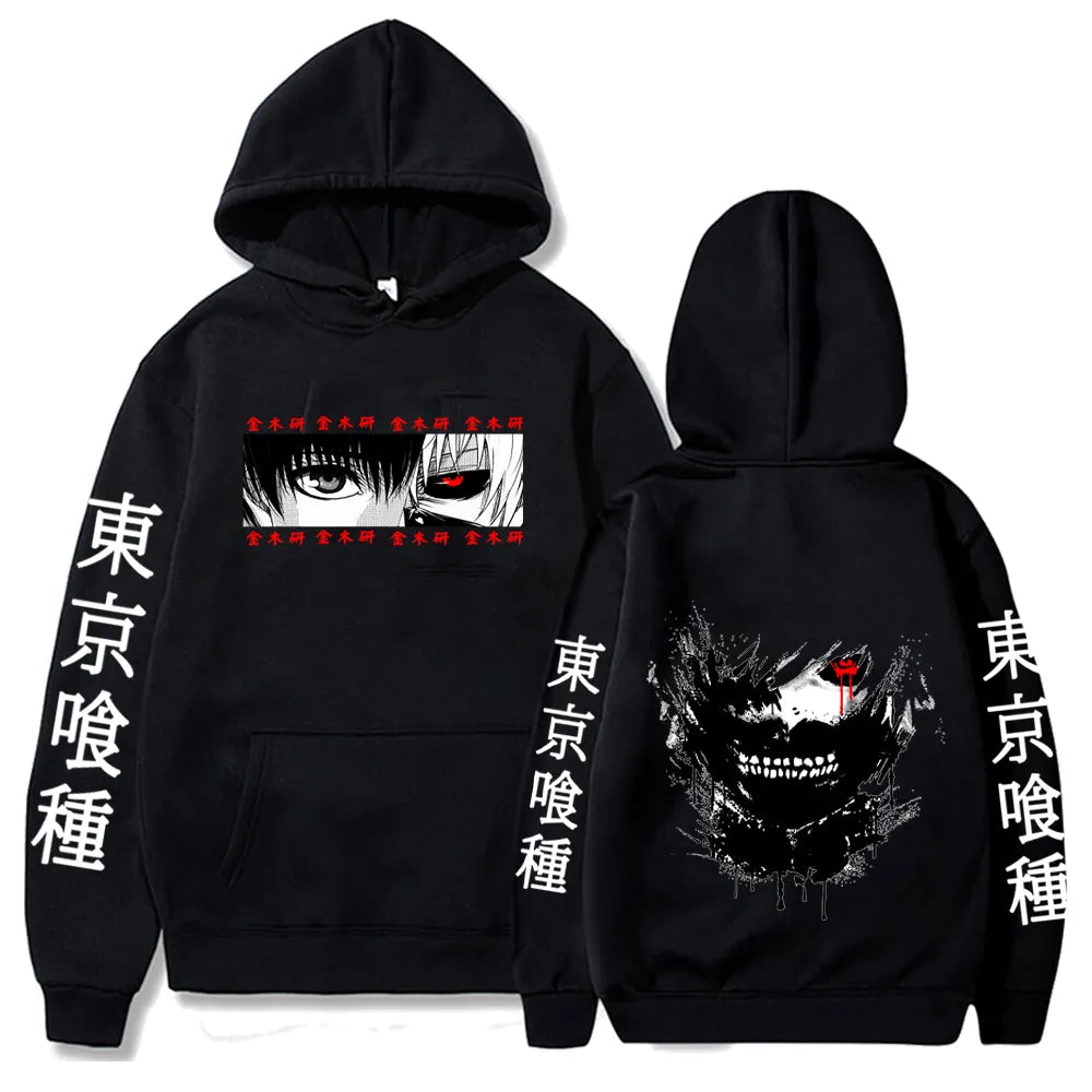 Anime Hoodie Mens Fashion Warm Sweatshirt Graphical Printed Hip Hop
