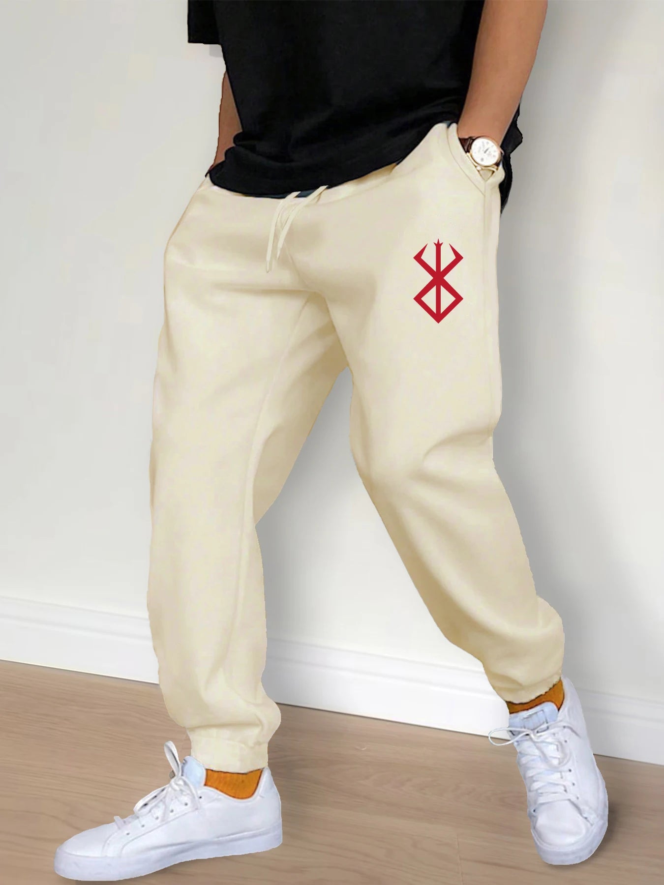 Men's Casual Pants Fashion Drawstring Casual Pants Joggers Workout