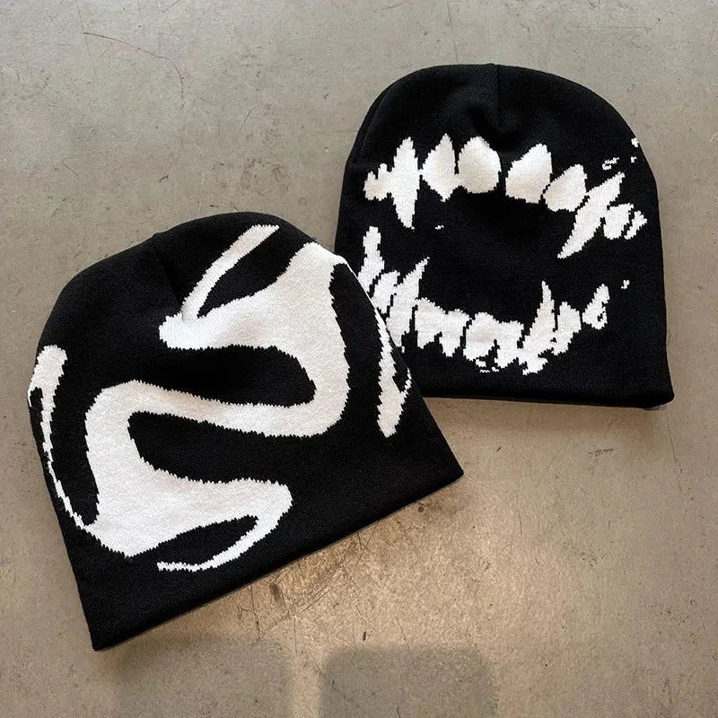 Knitting Beanies Goth Tooth Caps