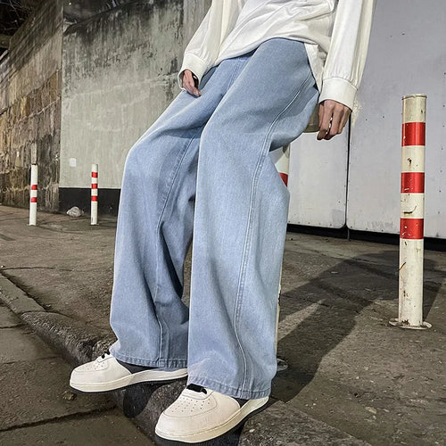 2024 New Streetwear Loose Jeans Men Korean Style Fashion Loose