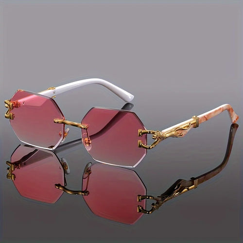 Geometric Leopard Print Sport Glasses For Women, Lightweight & Durable