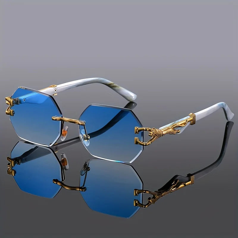 Geometric Leopard Print Sport Glasses For Women, Lightweight & Durable