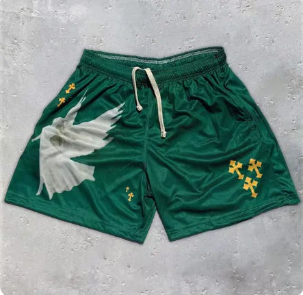 Y2K Heavenly Cross Gym Shorts