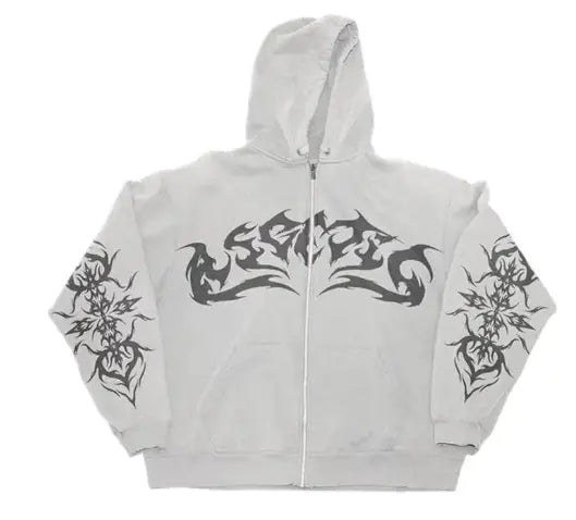 Y2K Gothic Zip Hoodie