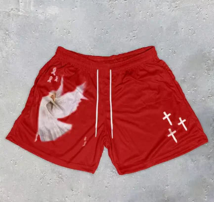 Y2K Heavenly Cross Gym Shorts
