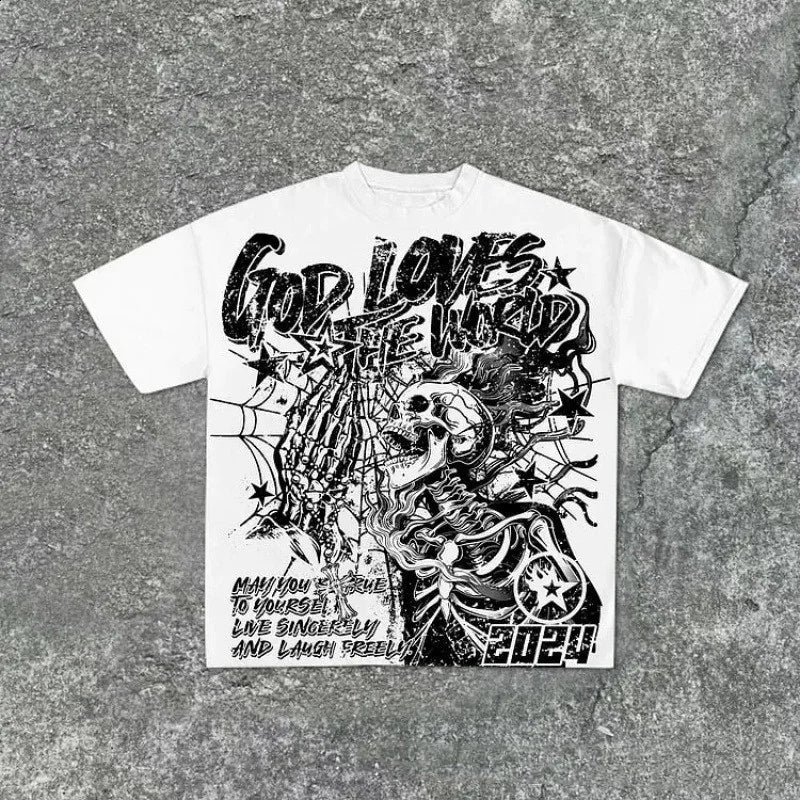 Oversized Punk Rock Hip-Hop T-Shirt