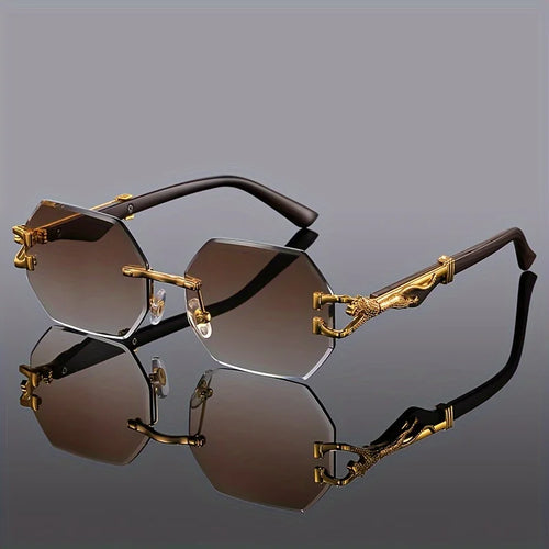 Geometric Leopard Print Sport Glasses