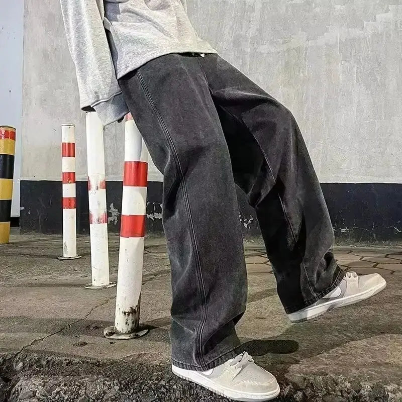 2025 New Streetwear Loose Jeans Men Korean Style Fashion Loose