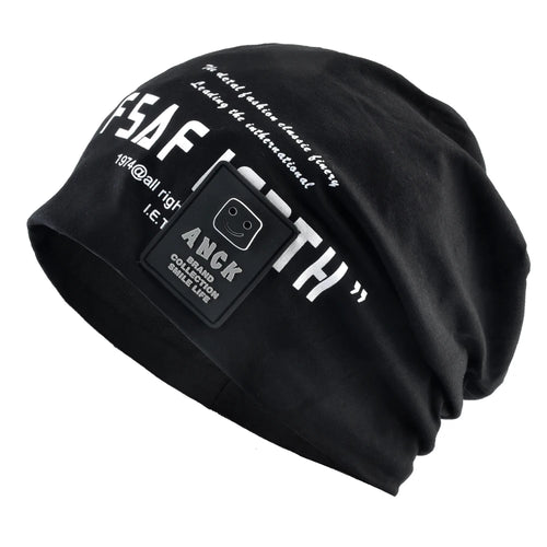 Men's Beanie Hats Autumn Outdoor Thin Casual Skullies Beanies Printing