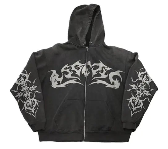 Y2K Gothic Zip Hoodie